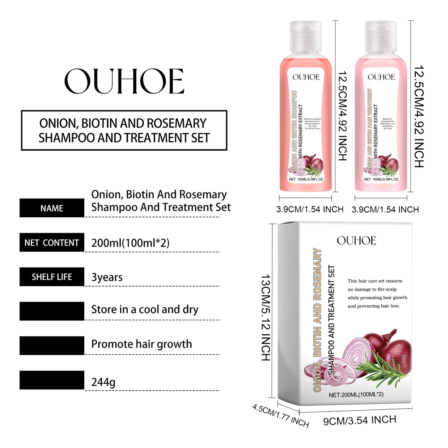 Biotin Rosemary Shampoo Care Set Paraben Free