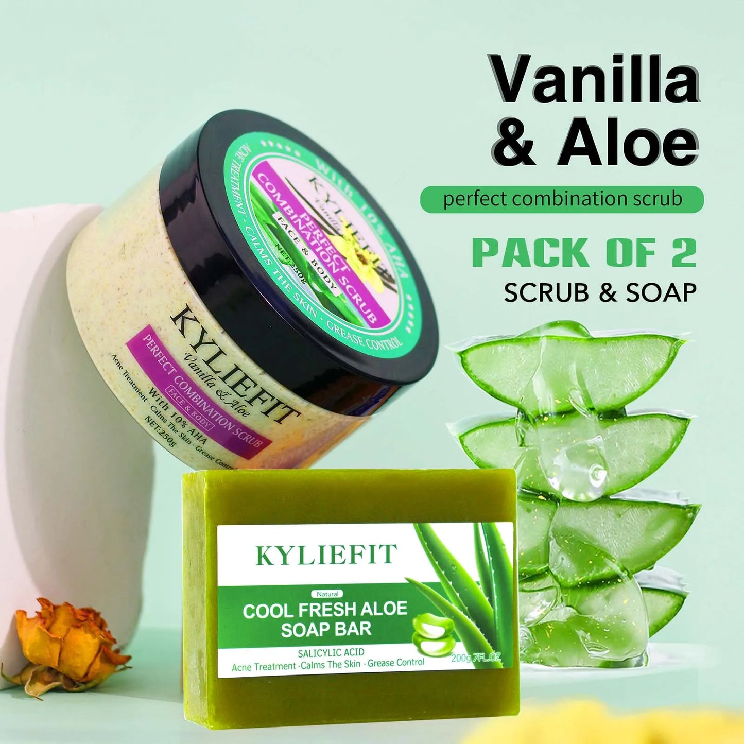 Organic Scrub Set-Reduce Spots, Moisturizing