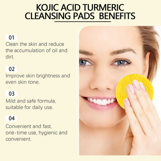 60pcs Kojic Acid Turmeric Exfoliating Pads