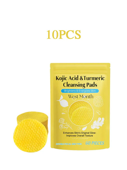 60pcs Kojic Acid Turmeric Exfoliating Pads