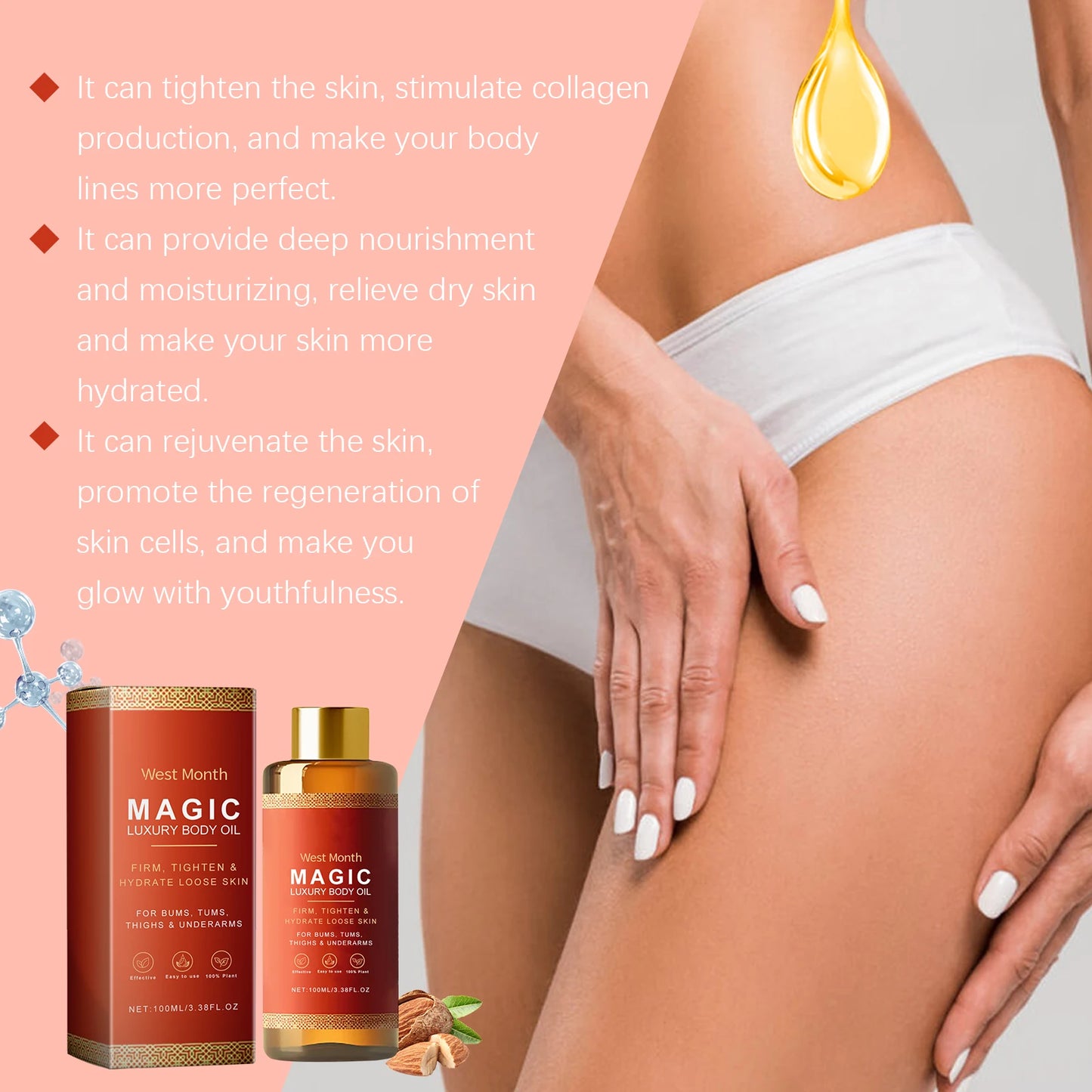 Body Massage Oil Tightening Moisturizing Lifting Firming Brightening