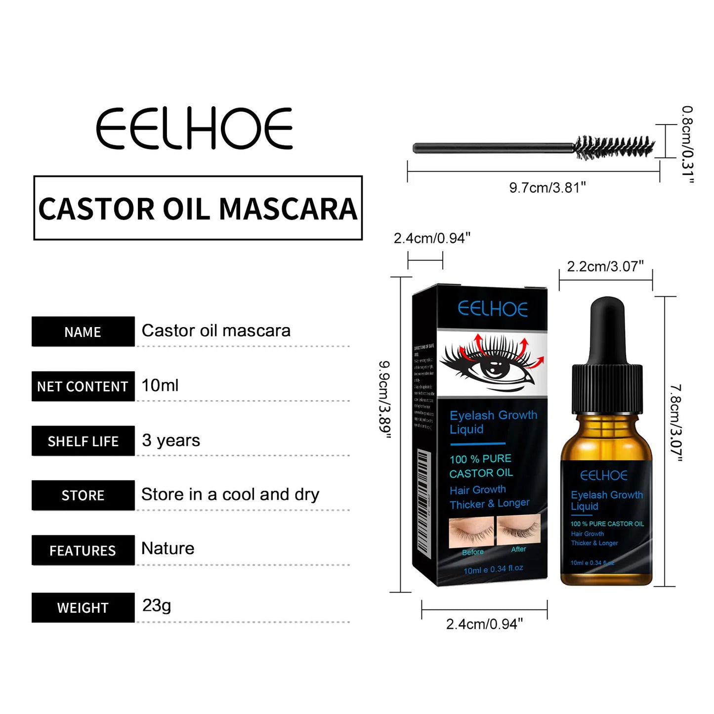 Castor Oil Eyelash Natural Lengthening
