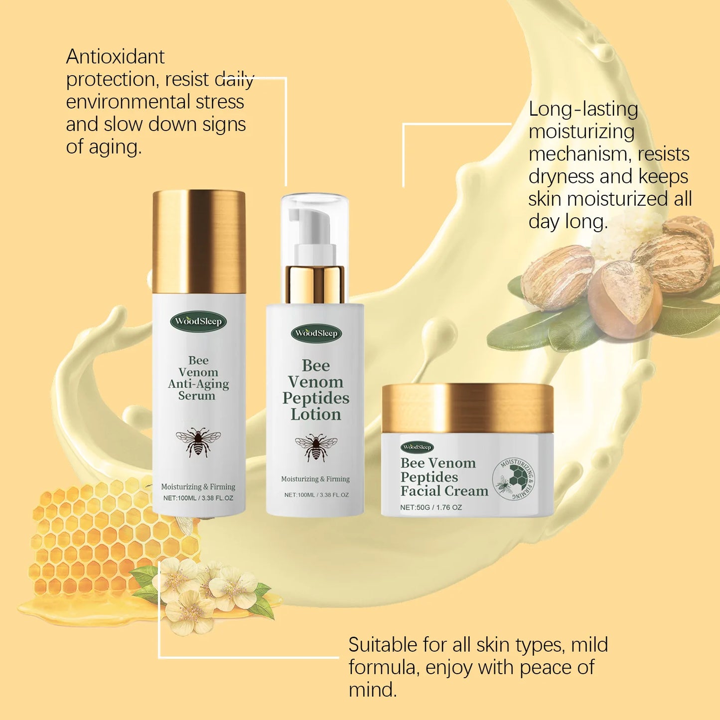 Bee Venom Anti Wrinkle Facial Care Set Moisturizing