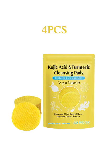60pcs Kojic Acid Turmeric Exfoliating Pads