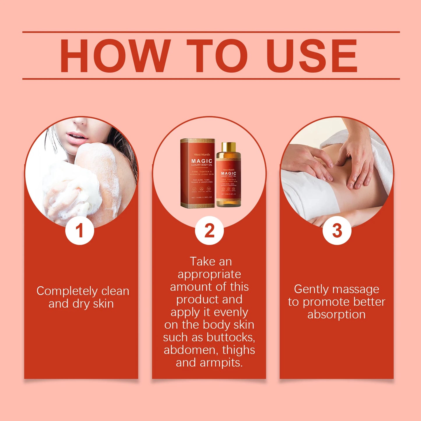 Body Massage Oil Tightening Moisturizing Lifting Firming Brightening