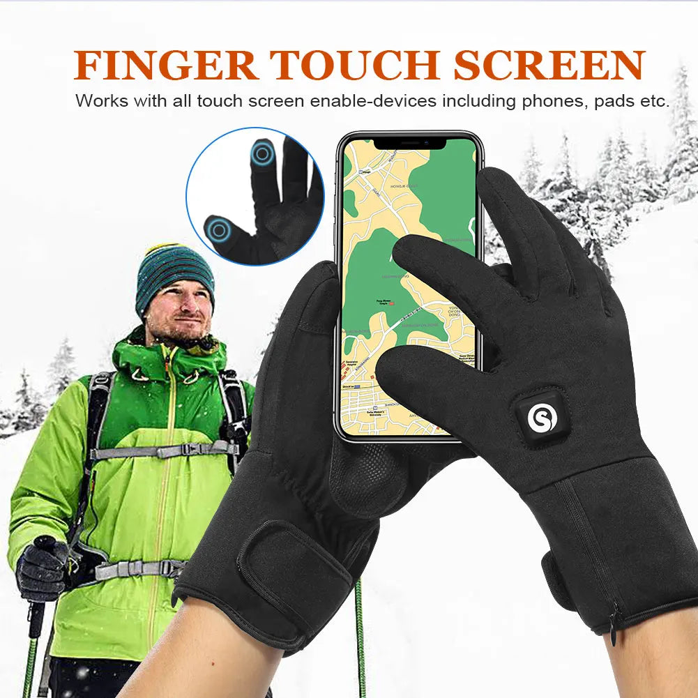 SAVIOR HEAT Heated Skiing Gloves For Men/Women With Rechargeable Battery