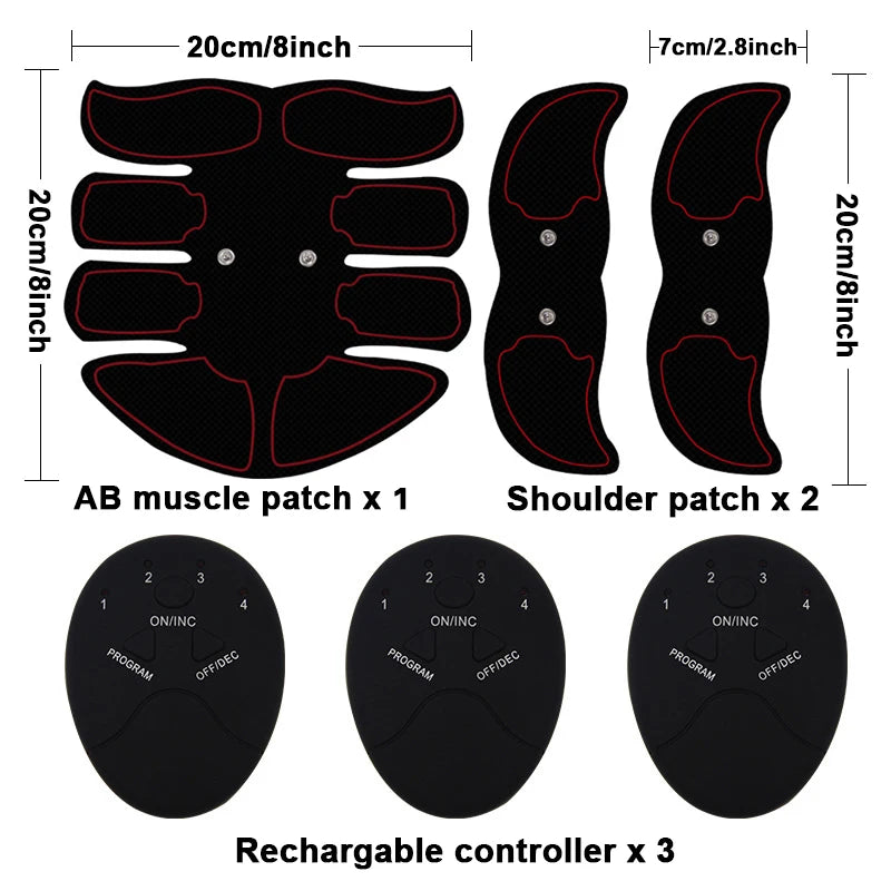Abdominal Muscle Stimulator, USB Rechargeable