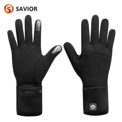 Heated Gloves - Goatskin Leather Rechargeable Battery Ski Gloves