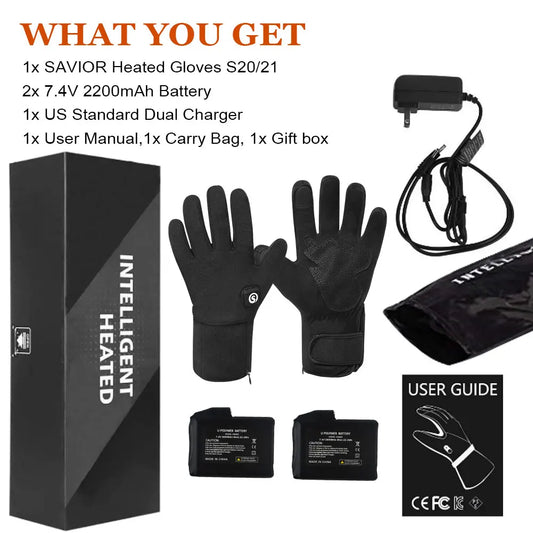 SAVIOR HEAT Heated Skiing Gloves For Men/Women With Rechargeable Battery