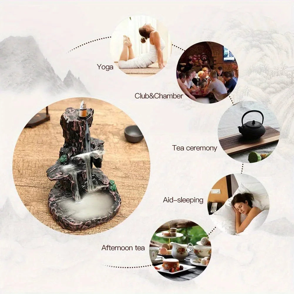 Waterfall Incense Burner Mountain