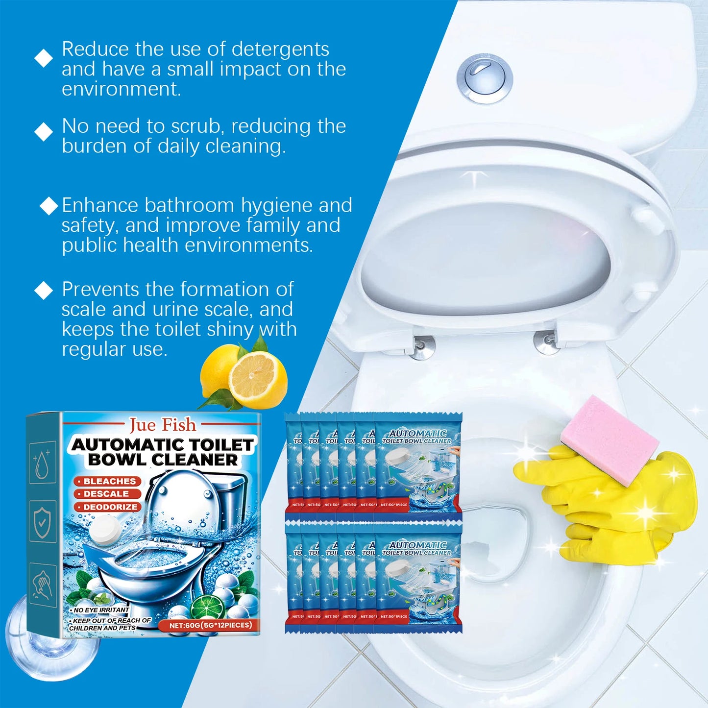 12pcs Automatic Toilet Cleaning tablets
