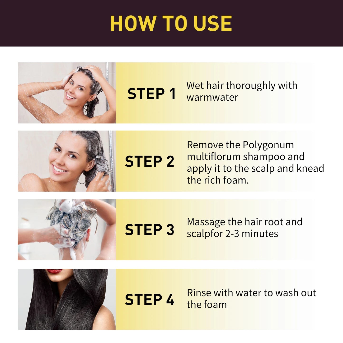 3-in-1 Hair Shampoo Natural Herbal Hair Dye