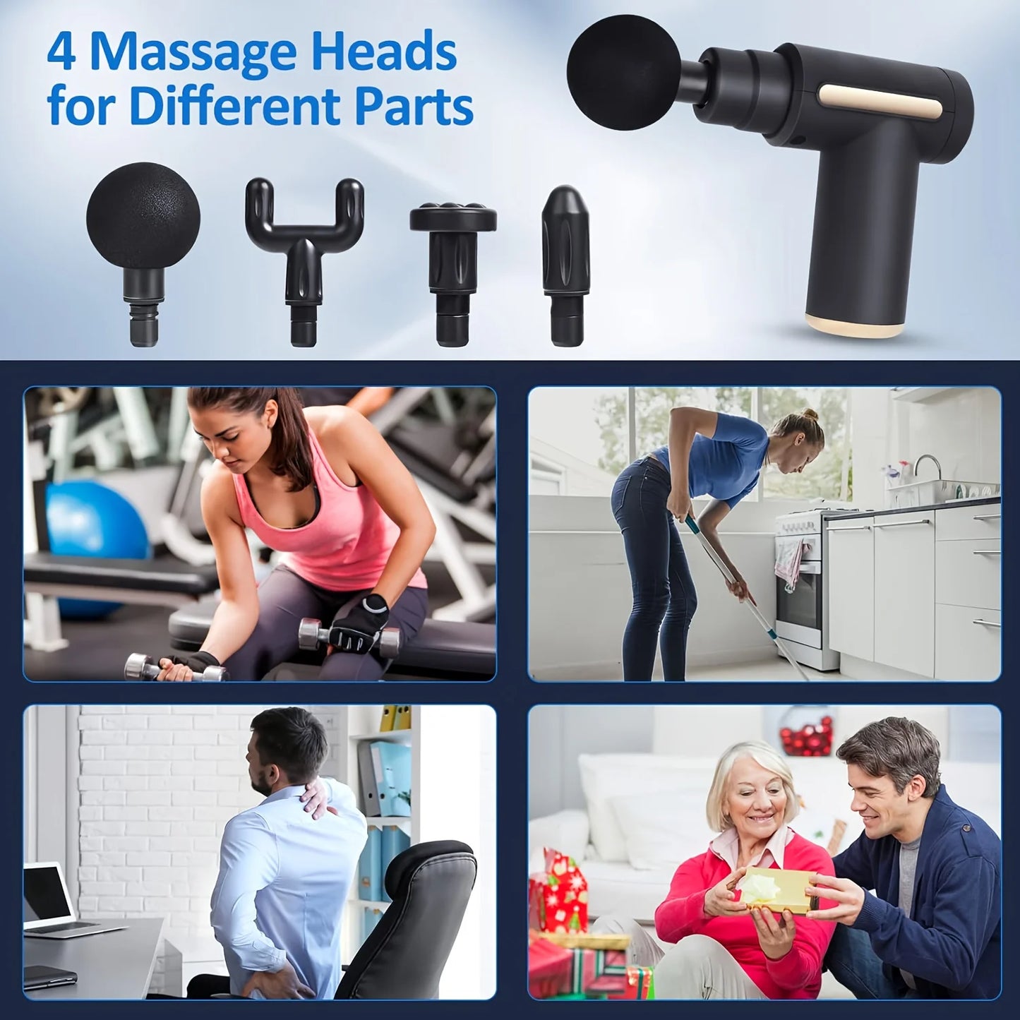 Deep Tissue Massager 10 Speed 4 Heads