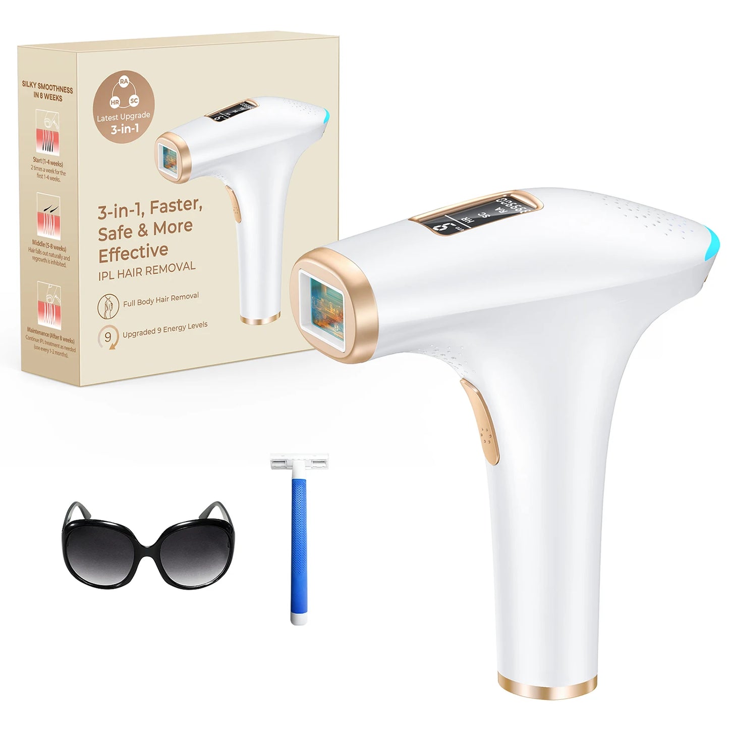 3-in-1 Laser Epilator Painless Hair Removal
