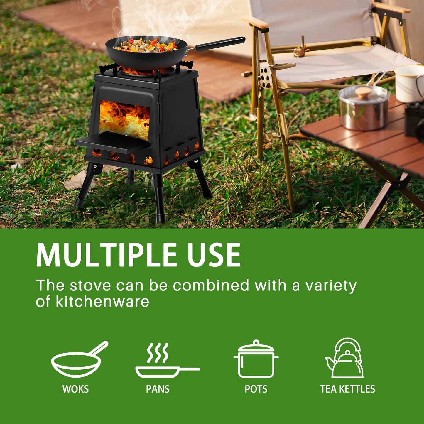 Compact Wood Camping Stove - Lightweight & Portable