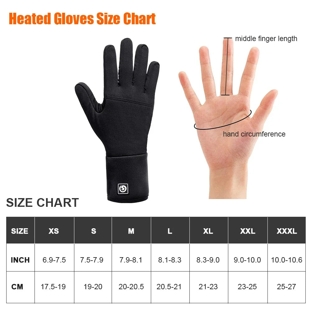Heated Gloves - Goatskin Leather Rechargeable Battery Ski Gloves