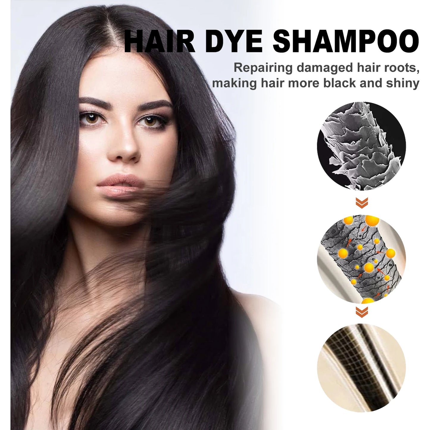 3-in-1 Hair Shampoo Natural Herbal Hair Dye