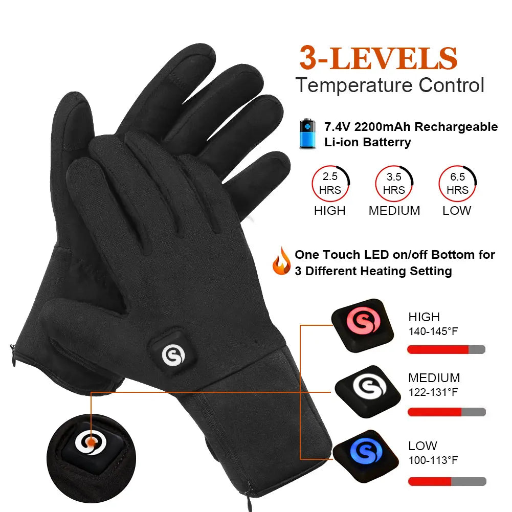 SAVIOR HEAT Heated Skiing Gloves For Men/Women With Rechargeable Battery